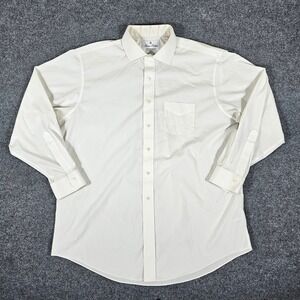 Brooks Brothers Performance Stretch Supima Coolmax Dress Shirt White Mens 17/35